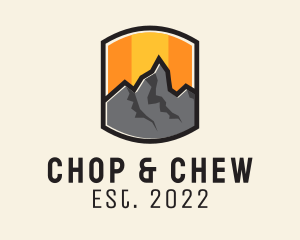 Alpine - Sunset Mountain Camping logo design