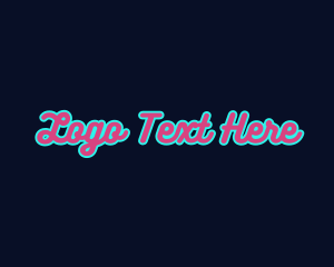 Editable - Retro Script Pop Art logo design