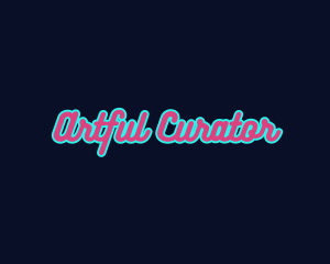 Retro Script Pop Art logo design