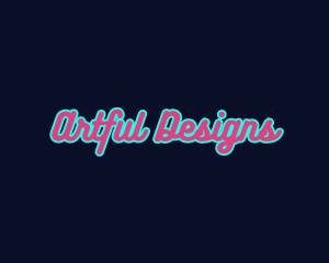 Retro Script Pop Art logo design