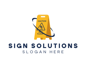 Signage - Caution Slippery Signage logo design