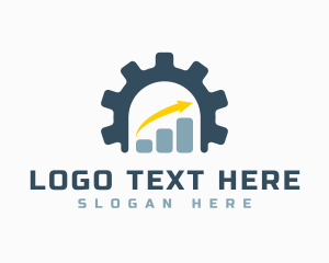 Engine - Arrow Graph Cog logo design