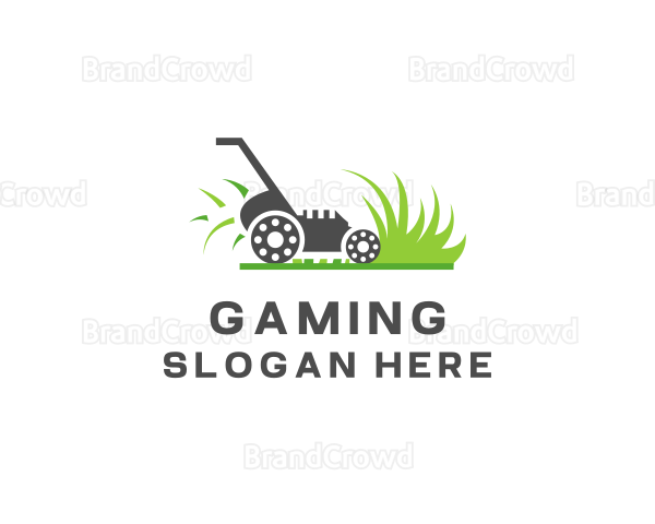 Lawnmower Grass Landscaping Logo