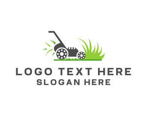 Plant - Lawnmower Grass Landscaping logo design