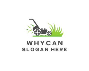 Lawnmower Grass Landscaping Logo