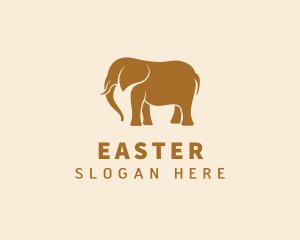 Gold Elephant Animal Logo