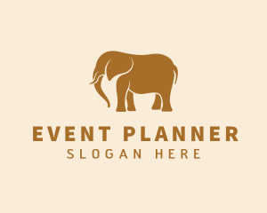 Gold Elephant Animal Logo
