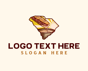 Map - South Carolina Sandwich Snacks logo design