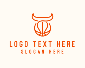 Hoops - Bull Basketball Team logo design