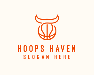 Hoops - Bull Basketball Team logo design