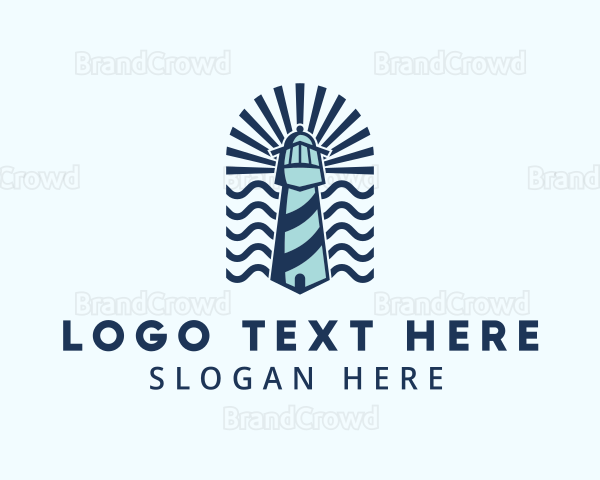 Beach Tower Lighthouse Logo