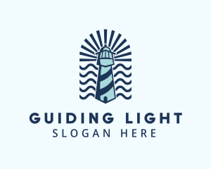 Beach Tower Lighthouse  logo design