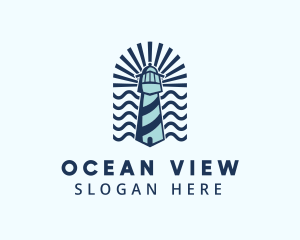 Beach Tower Lighthouse  logo design