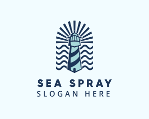 Beach Tower Lighthouse  logo design