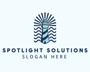 Beach Tower Lighthouse  logo design