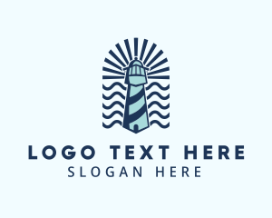 Coastal - Beach Tower Lighthouse logo design
