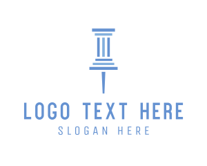 Greek - Architecture Pillar Pin logo design