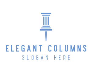 Column Pillar Pin logo design