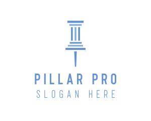 Column Pillar Pin logo design