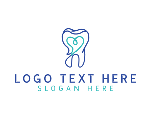 Teeth - Heart Tooth Dentist logo design