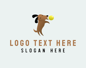Cute Dog - Ball Dog Play logo design