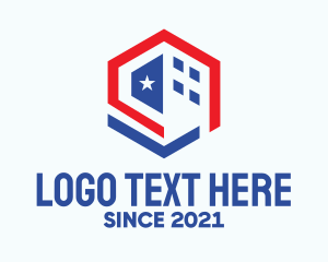National - Hexagon American Patriot logo design