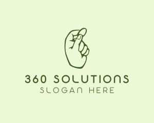 Green Coin Hand logo design