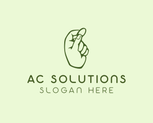 Green Coin Hand logo design