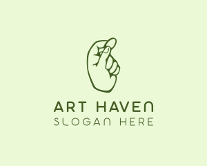 Green Coin Hand logo design