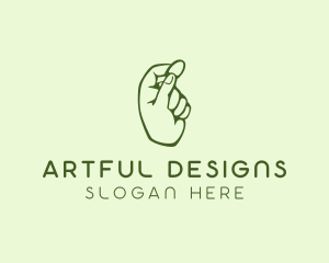 Green Coin Hand logo design