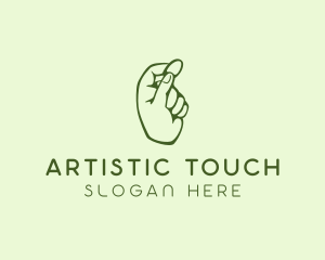 Green Coin Hand logo design