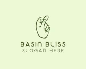 Green Coin Hand logo design