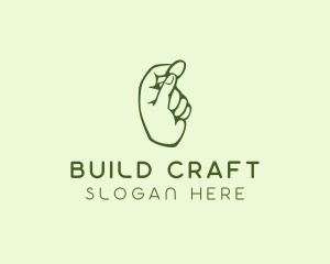 Green Coin Hand logo design