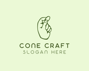 Green Coin Hand logo design