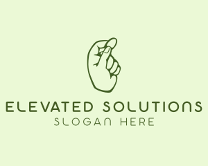 Green Coin Hand logo design