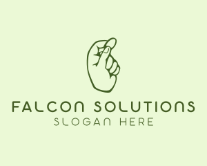 Green Coin Hand logo design