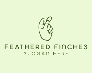 Green Coin Hand logo design