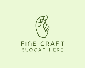 Green Coin Hand logo design