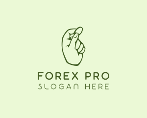 Forex - Green Coin Hand logo design