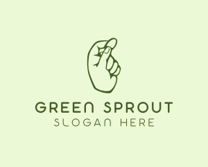 Green Coin Hand logo design