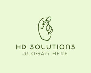 Green Coin Hand logo design