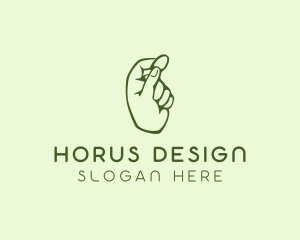 Green Coin Hand logo design