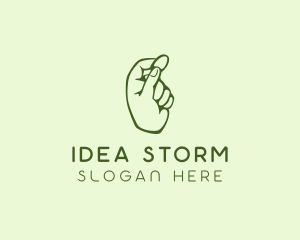 Green Coin Hand logo design