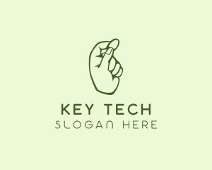 Green Coin Hand logo design