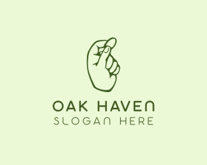 Green Coin Hand logo design