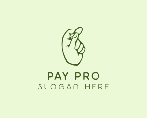 Green Coin Hand logo design