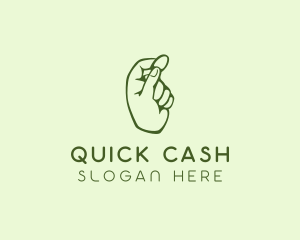 Loan - Green Coin Hand logo design