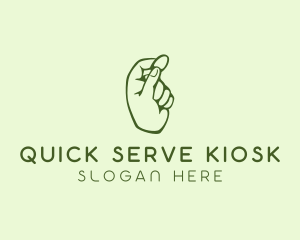 Green Coin Hand logo design