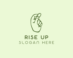 Green Coin Hand logo design