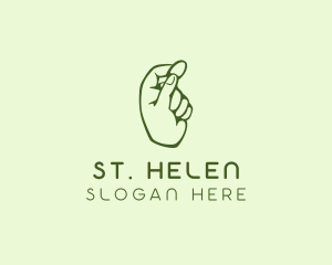 Green Coin Hand logo design